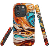 For iPhone 15 Pro Tough Case Compatible with MagSafe, Swirling Gold | iCoverLover Australia