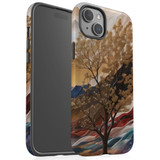 For iPhone 15 Plus Tough Case Compatible with MagSafe, Mysterious Golden Tree | iCoverLover Australia