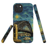 For iPhone 15 Plus Tough Case Compatible with MagSafe, Painting Of The Harbour Bridge | iCoverLover Australia