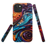 For iPhone 15 Plus Tough Case Compatible with MagSafe, Swirling Paint | iCoverLover Australia