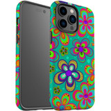 For iPhone 14 Pro Max Case Tough Protective Cover, Retro Floral Design | iCoverLover Australia