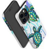 For iPhone 14 Pro Max Case Tough Protective Cover, Swimming Turtles | iCoverLover Australia