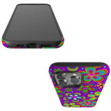 For iPhone 15 Pro Max Tough Case Compatible with MagSafe, Purple Floral Design | iCoverLover Australia
