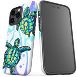 For iPhone 14 Pro Case Tough Protective Cover, Swimming Turtles | iCoverLover Australia