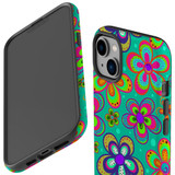 For iPhone 14 Case Tough Protective Cover, Retro Floral Design | iCoverLover Australia