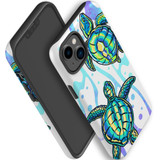 For iPhone 14 Case Tough Protective Cover, Swimming Turtles | iCoverLover Australia