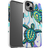 For iPhone 14 Case Tough Protective Cover, Swimming Turtles | iCoverLover Australia