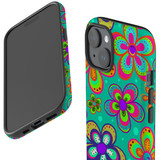 For iPhone 15 Case Tough Protective Cover, Retro Floral Design | iCoverLover Australia
