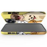 For iPhone 14 Pro Case Tough Protective Cover, Illustrated Puppies | iCoverLover Australia