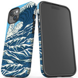 For iPhone 15 Tough Case Compatible with MagSafe, Japanese Wave | iCoverLover Australia