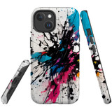 For iPhone 15 Tough Case Compatible with MagSafe, Dark Splatter | iCoverLover Australia