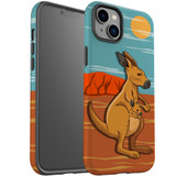 For iPhone 14 Plus Case Tough Protective Cover, Kangaroo Illustration | iCoverLover Australia