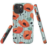 For iPhone 15 Tough Case Compatible with MagSafe, Poppy Field | iCoverLover Australia