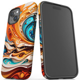 For iPhone 15 Tough Case Compatible with MagSafe, Swirling Gold | iCoverLover Australia