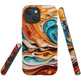 For iPhone 15 Tough Case Compatible with MagSafe, Swirling Gold | iCoverLover Australia