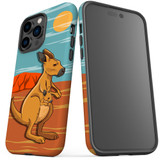 For iPhone 14 Pro Case Tough Protective Cover, Kangaroo Illustration | iCoverLover Australia