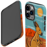 For iPhone 14 Pro Case Tough Protective Cover, Kangaroo Illustration | iCoverLover Australia