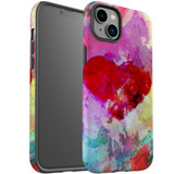 For iPhone 14 Case Tough Protective Cover, Heart Painting | iCoverLover Australia