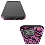 For iPhone 15 Pro Tough Case Compatible with MagSafe, Magenta Leopard Pattern | iCoverLover Australia