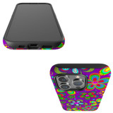 For iPhone 15 Pro Tough Case Compatible with MagSafe, Purple Floral Design | iCoverLover Australia