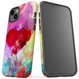 For iPhone 14 Plus Case Tough Protective Cover, Heart Painting | iCoverLover Australia