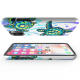 For iPhone 11 Pro Max Case Tough Protective Cover Swimming Turtles | iCoverLover Australia