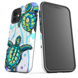 For iPhone 12 Mini Case Tough Protective Cover Swimming Turtles | iCoverLover Australia