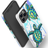 For iPhone 12 Pro Max Case Tough Protective Cover Swimming Turtles | iCoverLover Australia