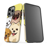 For iPhone 13 Pro Case, Protective Back Cover, Illustrated Puppies | iCoverLover Australia