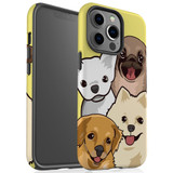 For iPhone 13 Pro Case, Protective Back Cover, Illustrated Puppies | iCoverLover Australia