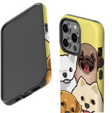 For iPhone 13 Pro Case, Protective Back Cover, Illustrated Puppies | iCoverLover Australia