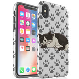 For iPhone XS & X Case Tough Protective Cover Tuxedo Cat | iCoverLover Australia