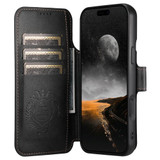 For iPhone 17 Case Leather Flip Wallet Cover Stand Compatible with MagSafe Black | iCoverLover Australia