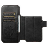 For iPhone 17 Case Leather Flip Wallet Cover Stand Compatible with MagSafe Black | iCoverLover Australia