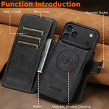 For iPhone 17 Pro Case Leather Flip Wallet Cover Stand Compatible with MagSafe Black | iCoverLover Australia