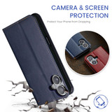 For iPhone 17 Case, Leather, Flip Wallet Folio Cover, Stand, Blue | iCoverLover Australia