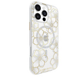 For iPhone 16 Pro Max Case-Mate Floral Gems Compatible with MagSafe Cover, Gold | iCoverLover Australia