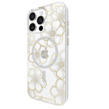For iPhone 16 Pro Max Case-Mate Floral Gems Compatible with MagSafe Cover, Gold | iCoverLover Australia