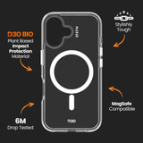 For iPhone 16 EFM Aspen Case with D3O Bio Compatible with MagSafe Cover, Clear | iCoverLover Australia