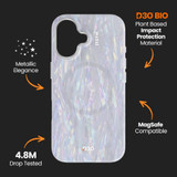 For iPhone 16 Plus EFM Volta Case with D3O Bio Compatible with MagSafe Cover, Pearl | iCoverLover Australia