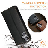 For iPhone 16 Case, Leather, Flip Wallet Folio Cover, Stand, Black | iCoverLover Australia