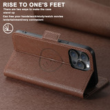 For iPhone 16 Pro Case Leather Flip Wallet Cover Stand Compatible with MagSafe Brown | iCoverLover Australia