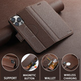 For iPhone 16 Pro Case Leather Flip Wallet Cover Stand Compatible with MagSafe Brown | iCoverLover Australia