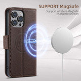 For iPhone 16 Pro Case Leather Flip Wallet Cover Stand Compatible with MagSafe Brown | iCoverLover Australia