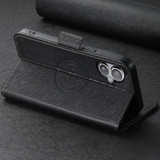 For iPhone 16 Plus Case Leather Flip Wallet Cover Stand Compatible with MagSafe Black | iCoverLover Australia
