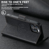 For iPhone 16 Pro Max Case Leather Flip Wallet Cover Stand Compatible with MagSafe Black | iCoverLover Australia