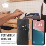 For iPhone 16 Pro Max Case, Leather, Flip Wallet Folio Cover, Stand, Black | iCoverLover Australia