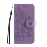 For iPhone 16 Pro Case, Flower Mandala PU Leather Folio Wallet Cover, Light Purple | iCoverLover Australia
