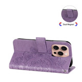 For iPhone 16 Pro Case, Flower Mandala PU Leather Folio Wallet Cover, Light Purple | iCoverLover Australia