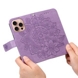 For iPhone 16 Pro Case, Flower Mandala PU Leather Folio Wallet Cover, Light Purple | iCoverLover Australia